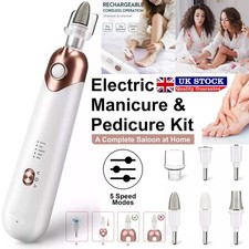 Professional Electric Nail File Drill Portable Manicure Pedicure Machine Set UK