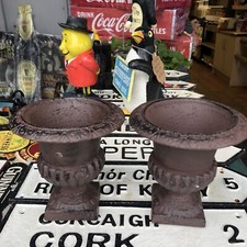 Cast Iron Pair Of Garden Urns