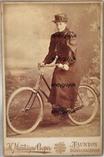 CABINET CARD LADY & BICYCLE