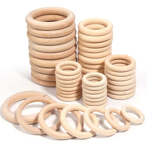 Natural wooden linking rings - wooden,