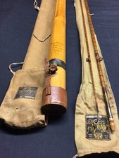 Vintage Hardy The Victor 7ft pike + salmon fishing rod with bamboo tube