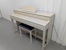 Yamaha Clavinova CLP-535 digital piano and stool in white ash stock # 25561