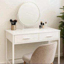 White computer desk vanity - white,