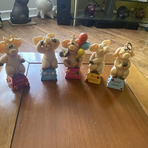 Pig ornament figurine set - pig, 5