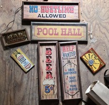 Lot Of 7 Vintage Bar Signs