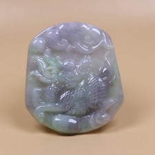 Certified Green 100% Natural A Jade Jadeite kylin Pendant 341315a 麒麟