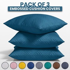 Pack of 1,2,3 Cushion Covers Quilted Velvet Filled Cushions Square Pillows New