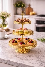 3 Tier Gold Dessert Stand
