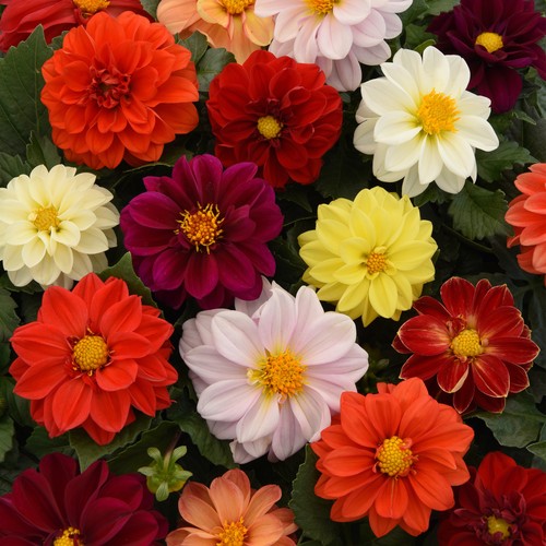 Dahlia figaro mix colourful - dahlia, |