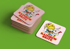 Rainbow Brite coaste, 9cm 80s cartoon gift pink and multicolour christmas