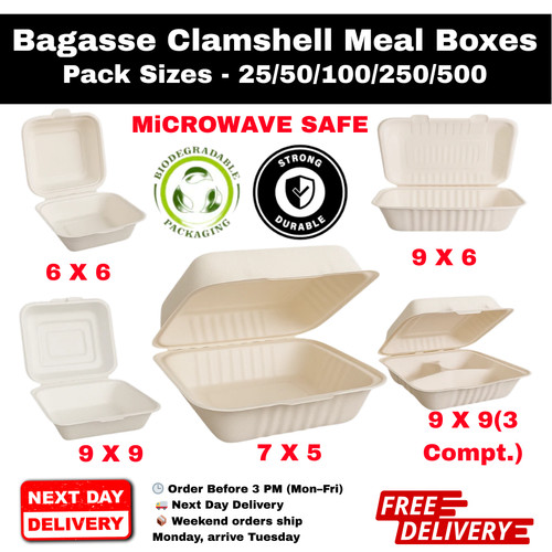 Bagasse meal boxes sugarcane - bagasse,