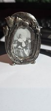 Vintage Silver Scenes miniature photo frame.  Silver Plated Pewter.