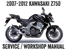 2007-2012 Kawasaki Z750 Z 750 ZR750 Repair Workshop Service Manual PDF File