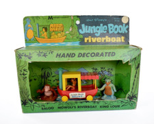 RARE 1960s JUNGLE BOOK RIVERBOAT TOY Playset Disney Vintage Original Figurine