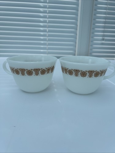 Pyrex milk glass flat coffee