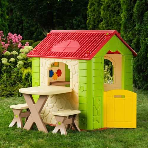 Deluxe playhouse with table - playhouse,
