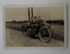 Antique Photograph of Unknown Model Motorcycle and Sidecar Reg AU6294 c1920s