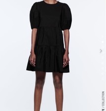 Zara black backless Baby Doll Dress Size small