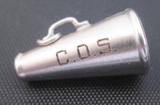 VINTAGE STERLING SILVER LARGE MEGA PHONE WITH C.O.S. ENGRAVED ON IT CHARM