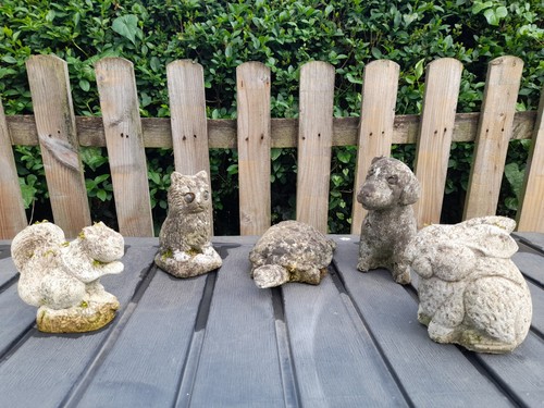 Vintage stone animals lot 5 - of,