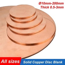 Solid Pure Copper Disc Blank