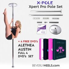 XPole X-PERT Pro PX 45mm Spinning/Static Dance Exercise Pole - Chrome + 4 DVDS