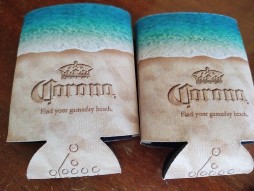 Corona football beer koozie - football,