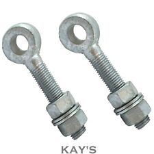 ADJUSTABLE GATE EYE BOLTS + NUTS & WASHERS PACKS OF 2 GALVANISED M12 M16 M19 M22