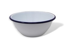 White Enamel Blue Rim Pudding