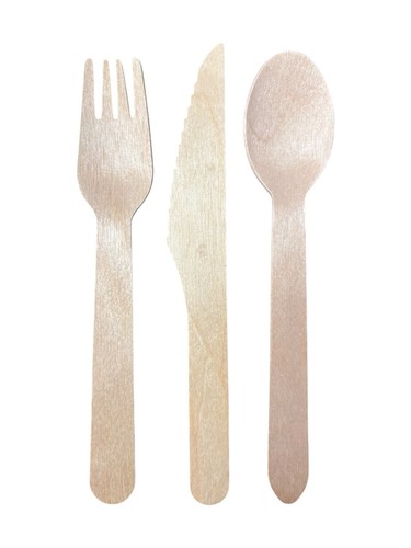 Wooden cutlery set disposable - wooden,