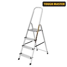 TOUGH MASTER Aluminium Folding 4 Step Ladder Anti-Slip Steps Rubber Plastic Feet