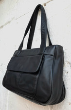 TULA - Black Extra Supple Quality Leather Multi Pocket Shoulder Bag - Medium