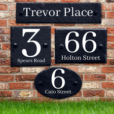 Slate House Sign Personalised