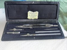 Vtg Drawing/Draughtsman Instruments-7 Piece Scientific/Technical Leather Case