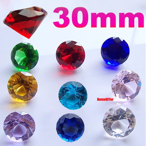30mm colour glass diamonds - glass,