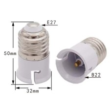 E27 to B22 Light Bulb Socket Adapter Bayonet to Screw Lamp Holder Base Converter