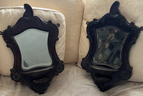 Pair antique wooden - of,