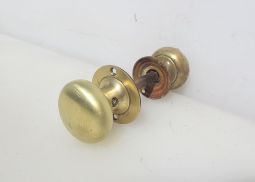 Antique brass door knobs - door,
