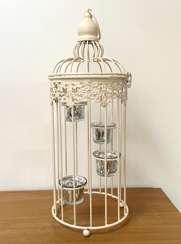 Shabby chic cream birdcage - chic,