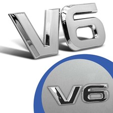 V6 Emblem Badge Chrome