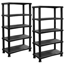 2x 5 Tier Plastic Shelving