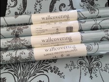 Laura Ashley Josette Duck Egg/Charcoal  Superior Wallpaper price per roll rare 