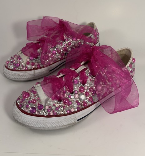 Pink bling rhinestone converse - pink,