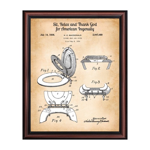 Vintage toilet seat framed - toilet,
