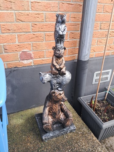 Bear stack concrete ornament - 3,