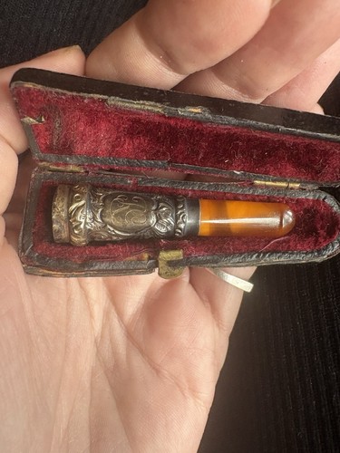 1898 silver and amber cheroot - silver,