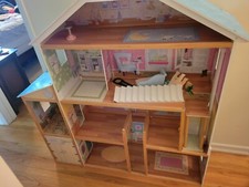 KidKraft Piece Grand View Mansion Dollhouse in Pink and Natural