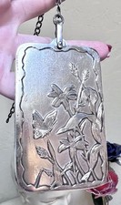 BEAUTIFUL Antique Art Nouveau Sterling Silver Chatelaine Calendar Pendant