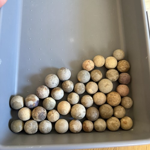 Vintage clay stone marbles - marbles, set