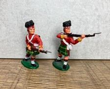 Timpo Waterloo Highlanders Factory Painted Vintage Plastic Toy Soldiers X2 Rare